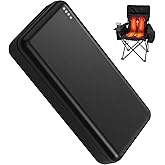 UMEIDEA 5V2A Battery Pack for Electric Heated Camping Chair, Heated Blanket, Hunting Seat Pad, Sleeping Bag USB Power Bank Camping Work Power (Black, Milliamp Hours, 10000)