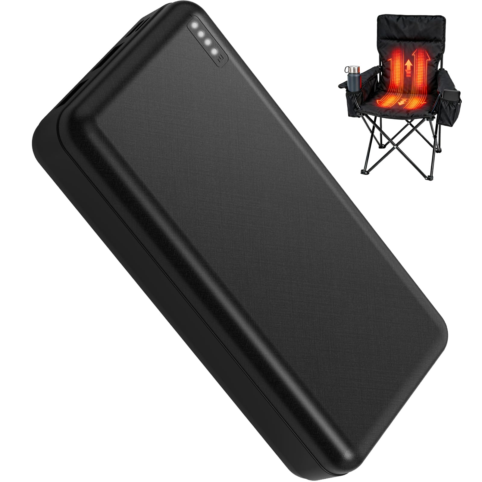 UMEIDEA 5V2A Battery Pack for Electric Heated Camping Chair, Heated Blanket, Hunting Seat Pad, Sleeping Bag USB Power Bank Camping Work Power (Black, Milliamp Hours, 2000)