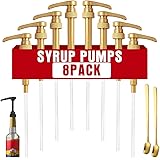 DupakSYS Premium 8 Packs Coffee Syrup Pump Dispenser, Fits 25.4 Oz/750ml Coffee Flavoring Syrup Bottles, No Dripping, Great f
