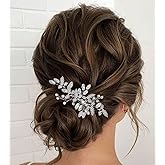 JEAIRTS Leaf Wedding Hair Comb Rhinestone Bridal Headpiece Opal Bridal Crystal Hair Accessories for Women(2-Silver)