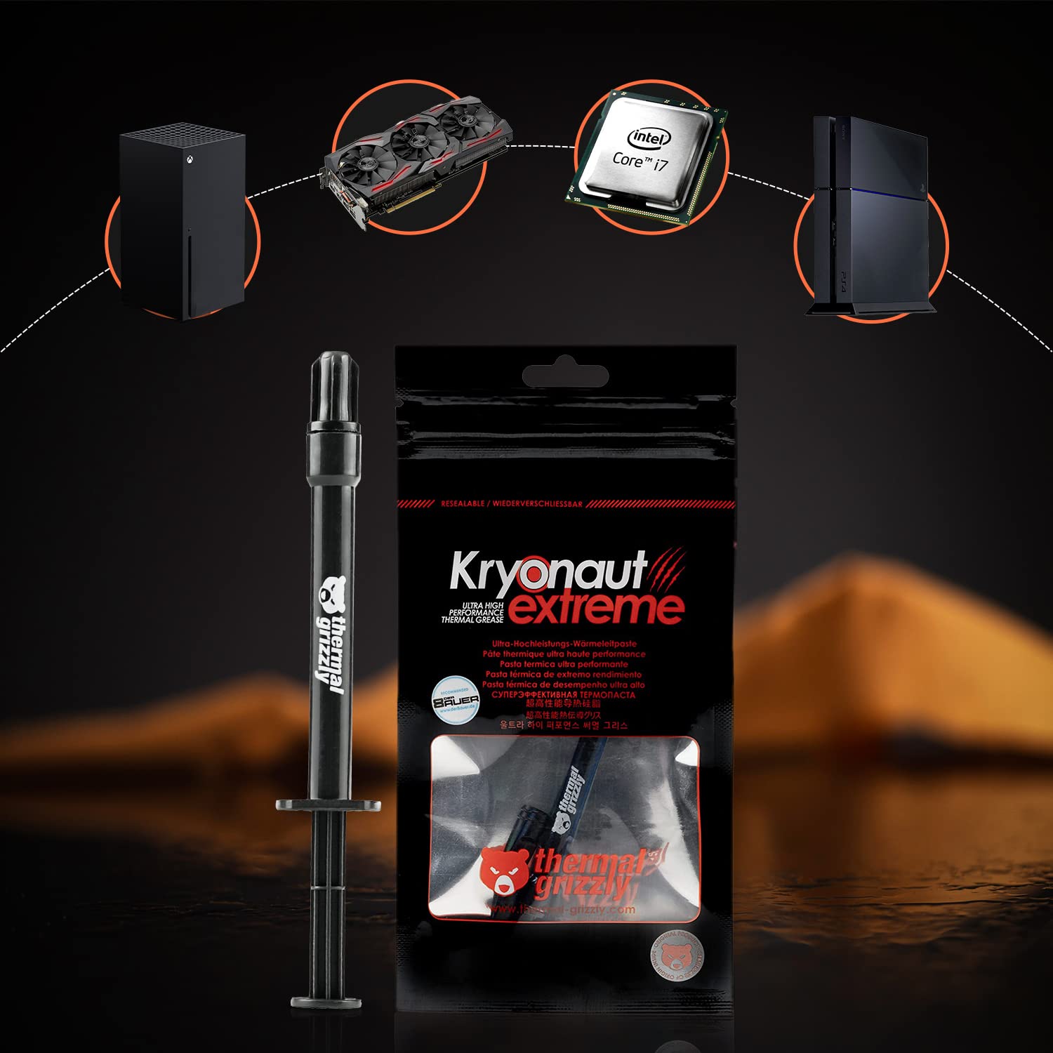 Thermal Grizzly Kryonaut Extreme The High Performance CPU Thermal Paste for Cooling All Processors, Graphics Cards, Heat Sinks in Computers & Consoles with Extra Cloth, Pads & Spatula (2 Gram)