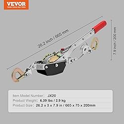 VEVOR Come Along Winch, 2 Ton (4,409 lbs) Pulling