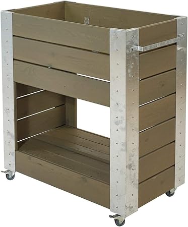 4betterdays Com Naturlich Leben Modernes Hochbeet Mit Stauraum Inkl Rollen Graubraun Grundiert Mit Deckel 46 X 50 Cm Amazon De Garten