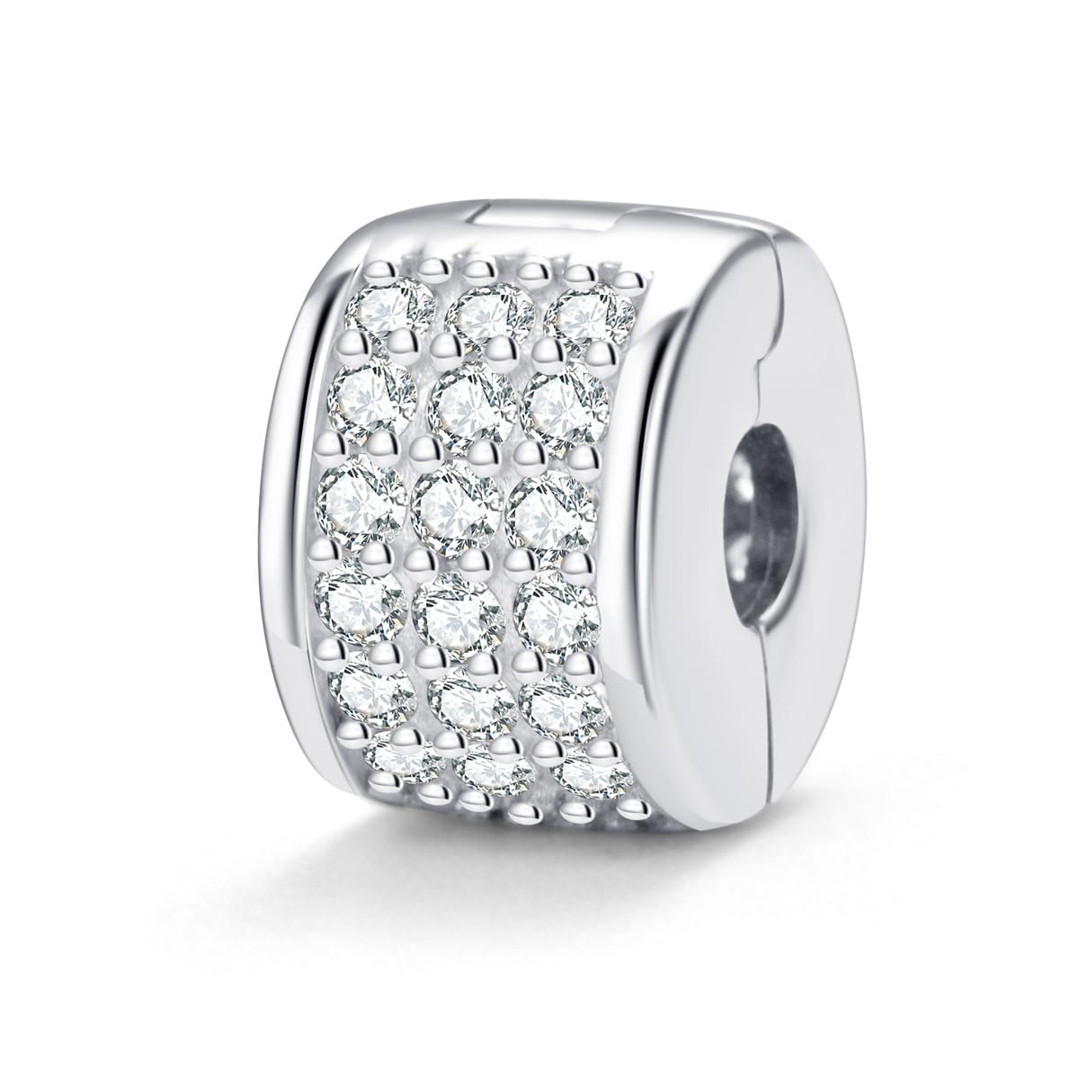 925 Sterling Silver Clip Stopper Charm Crystal Charm Spacer Charm Lock Charm for Pandora Charms Bracelet