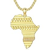 Africa Map Necklace Sterling Silver 18k Gold Plated Africa Map Pendant For Men Woman