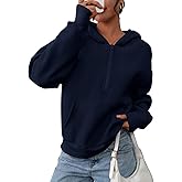 PRETTYGARDEN Women's Half Zip Up Hoodies 2025 Fall Long Sleeve Cropped Pullover Oversized Sweatshirt Fashion Y2K Clothes