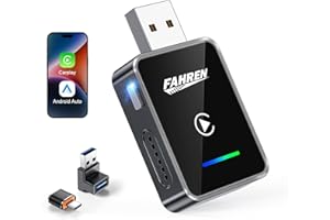 FAHREN 𝟐𝟎𝟐𝟔 𝐔𝐩𝐠𝐫𝐚𝐝𝐞𝐝 2-in-1 Wireless CarPlay Adapter & Android Auto Adapter, One-Click Disconnect & Device Switch