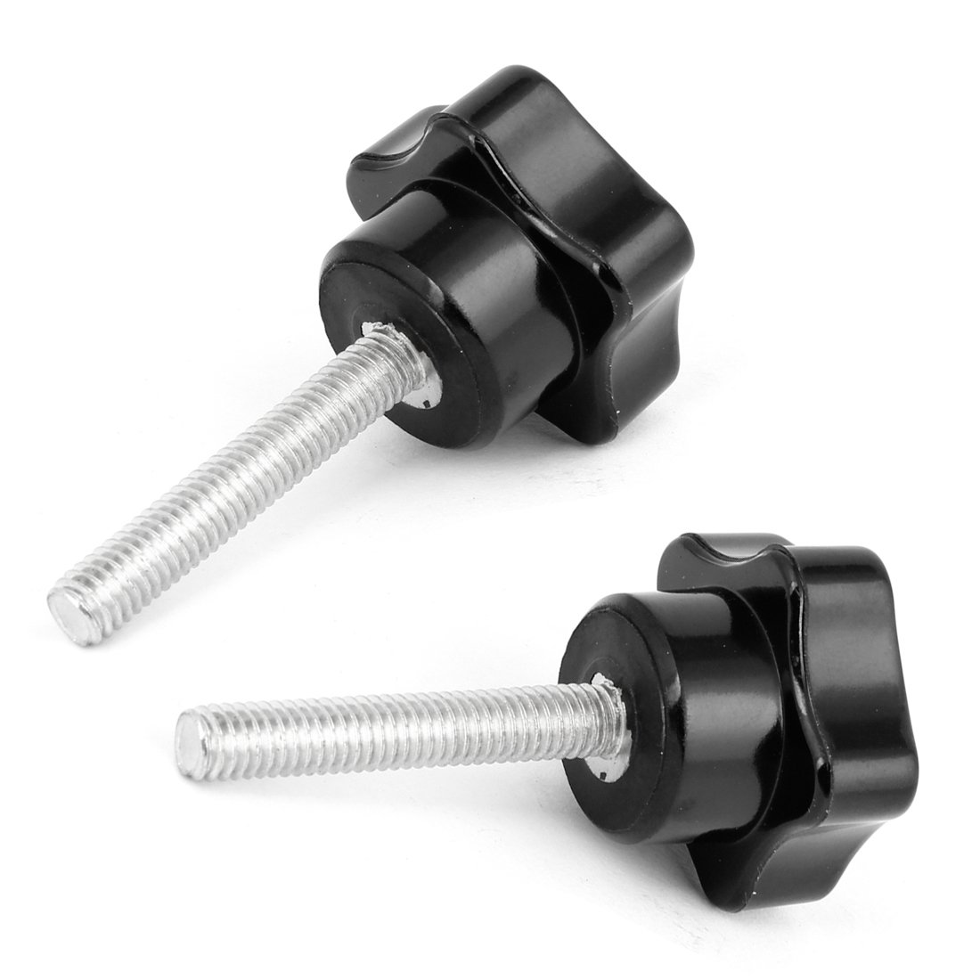 Sourcingmap M6 (1.0mm Pitch) x 35mm Male Threaded Star Shape Clamping Knob Grip 2 Pcs