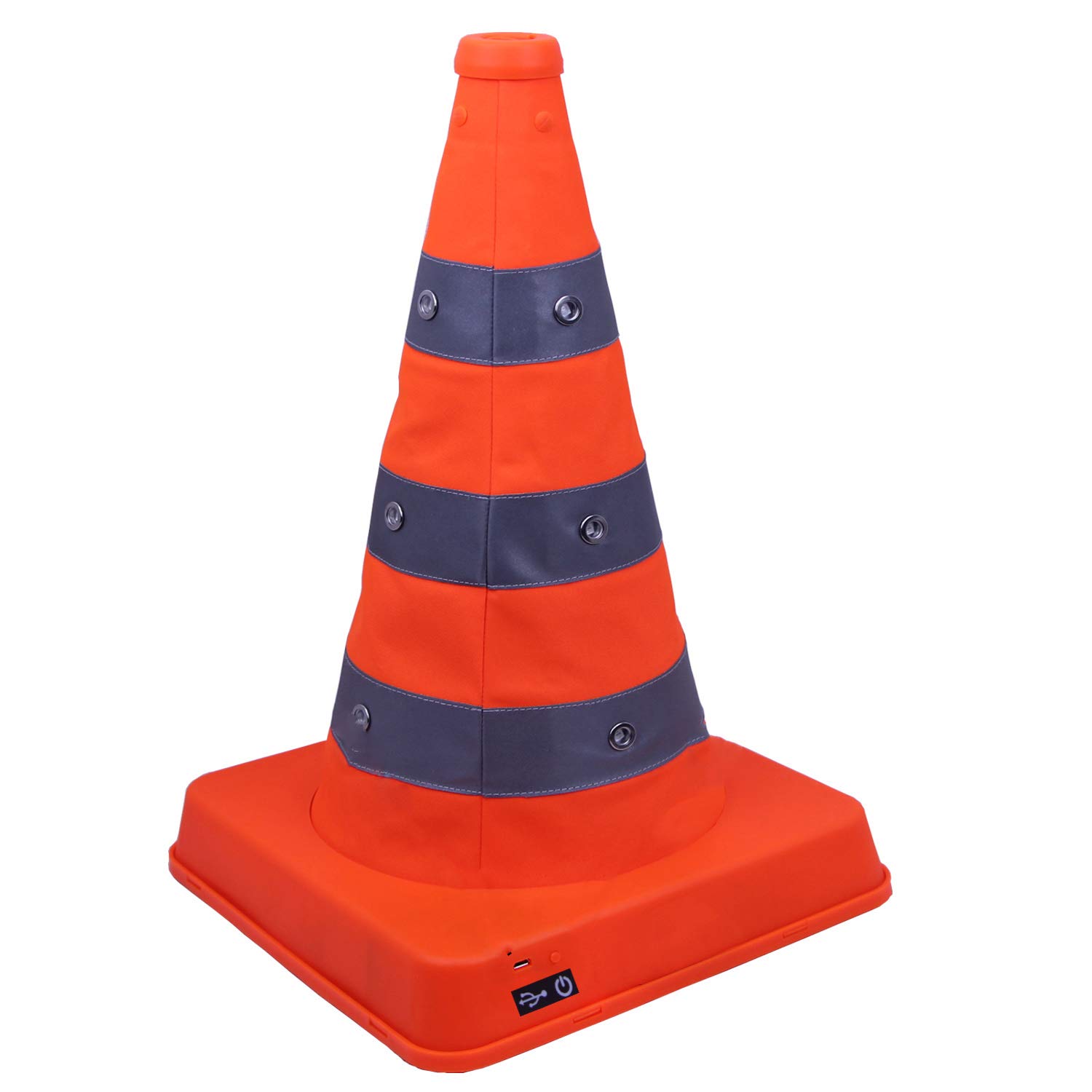 LED Lights Flashing Warning Traffic Cones, You can See Bright Lights