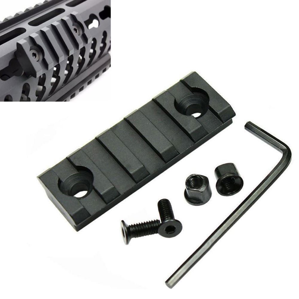 Field Sports Online Keymod Aluminium 5 Slot 20mm Weaver Rail Section Key Mod Handguard Airsoft Black