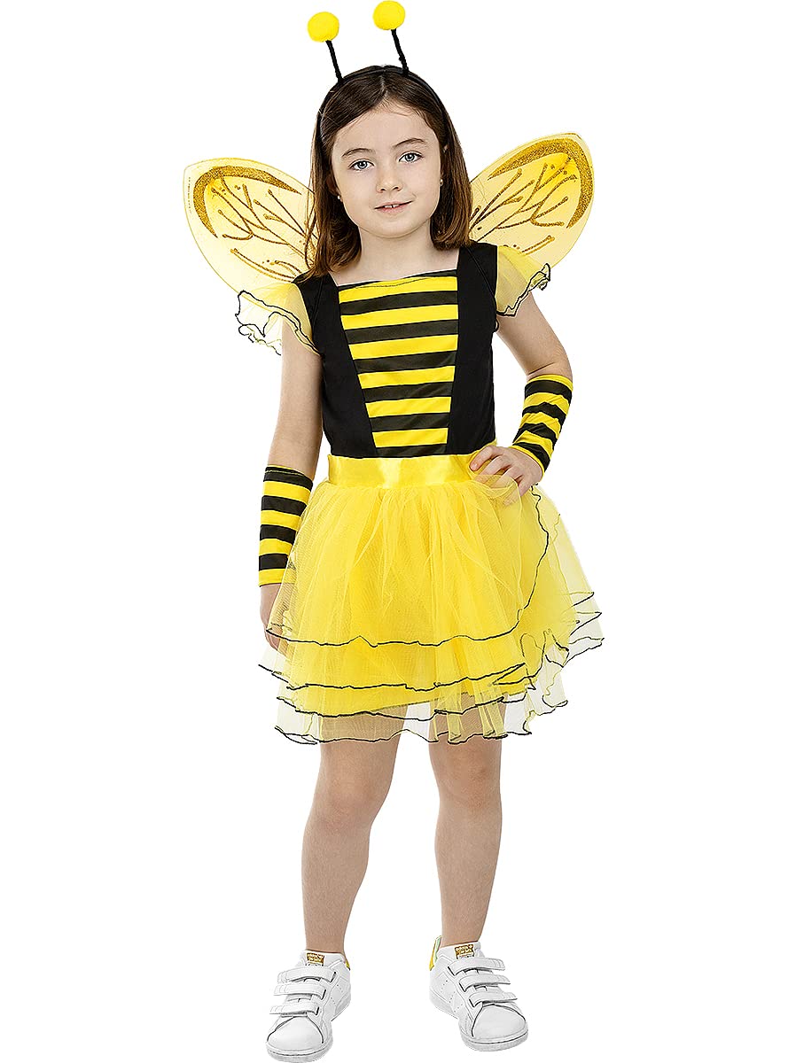 Funidelia | Bee Costumes for girl Animals, Insects, Bug, Bees - Costumes for kids, accessory fancy dress & props for Halloween, carnival & parties - Size 3-4 years - Yellow