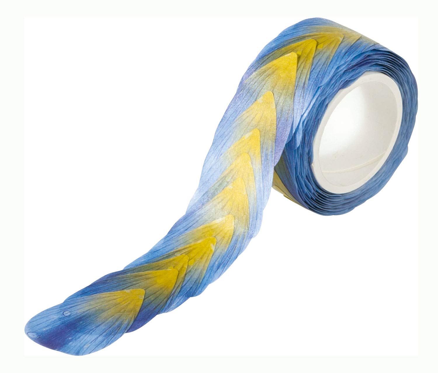 folia 26502 Washi Stickers, Blue Flowers, Pre-Cut Shapes Made of Rice Paper, 200 Pieces on a Roll - Ideal for Decorating and Decorating