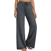 AUTOMET Women‘s Cozy Wide Leg Sweatpants, High Waist Pants for Yoga Lounge and Sleep, Soft Comfy Pants for All Seasons