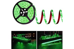 HOKIION Pontoon Led Boat Lights, 12V 20FT Marine Led Strip Lights, Waterproof Boat Interior Light, Boats Deck Light, Night Fishing Lighting with Extension Cable for Boats (Green)
