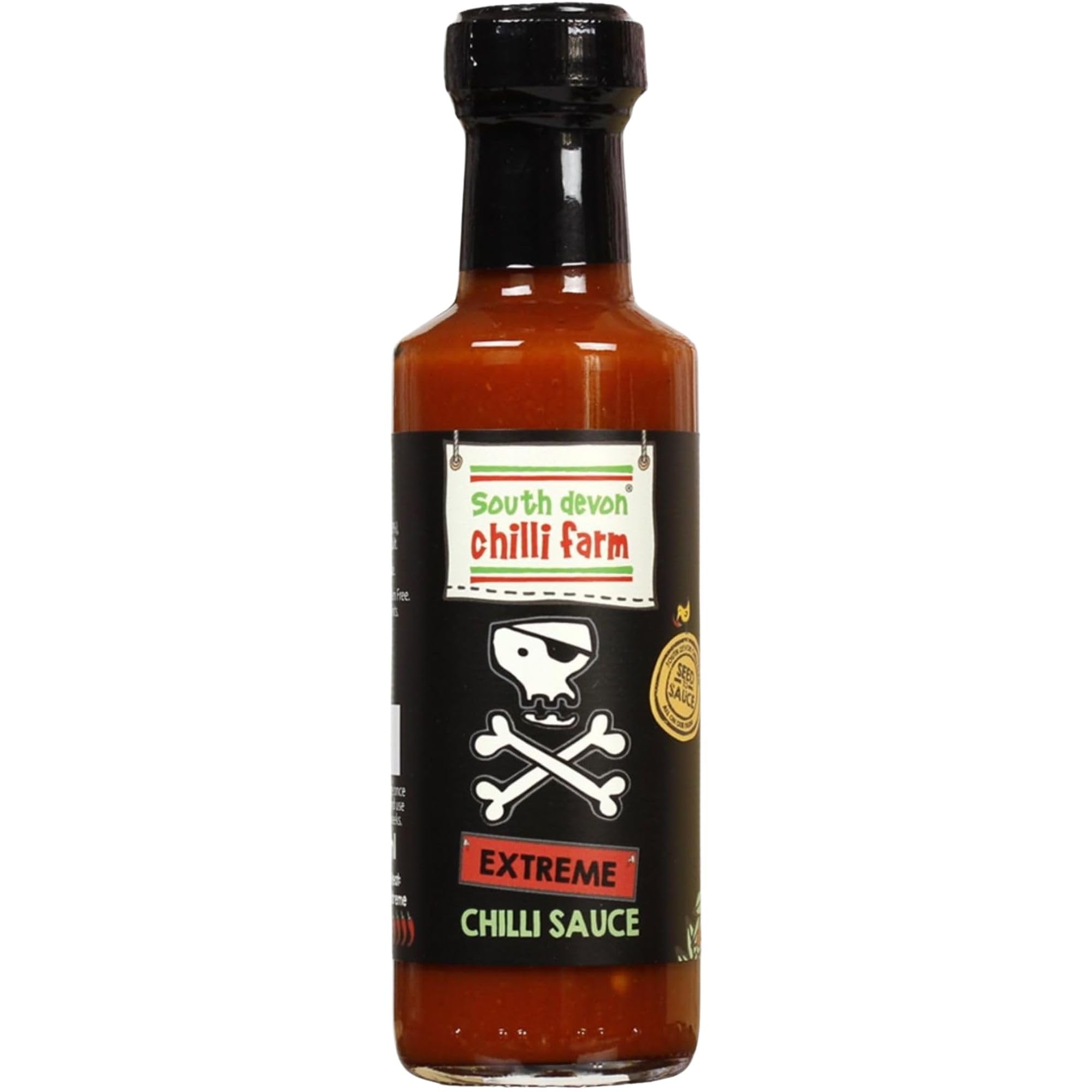 South Devon Chilli Farm Extreme Chilli Sauce | Made from Bhut Jolokia Chillies aka Ghost or Naga - Great Tasting with a Powerful Pinch of Heat – Heat Rating 10/10-100ml Bottle (Single)