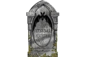 AMSCAN Eternal Slumber Foam Tombstone - 22" (1 Count) - Spooky & Realistic Party Decor for Haunted Houses, Halloween Celebrations