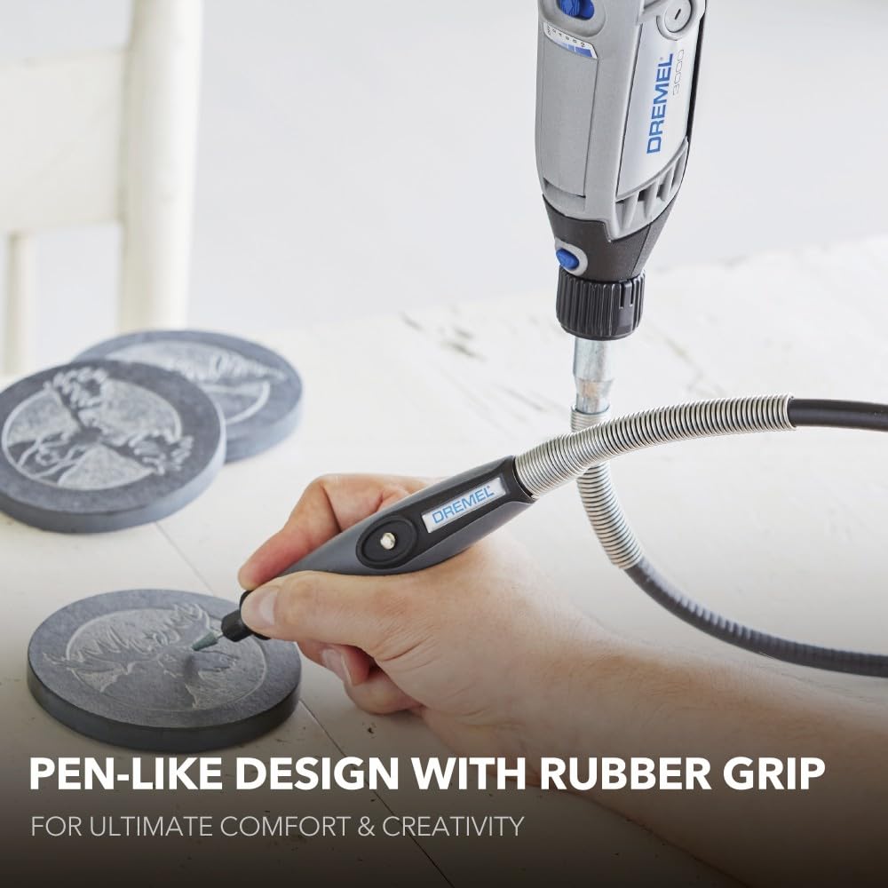 Dremel Flex Shaft Rotary Tool Attachment with Comfort Grip and 36” Long Cable - Engraver, Polisher, and Mini Sander- Ideal for Detail Metal Engraving, Wood Carving, and Jewelry Polishing, 225-02