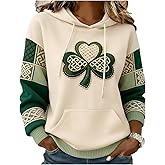 CIVIZILUX Shamrock Sweatshirt Women Women's St Patrick's Day Shirts Long Sleeve