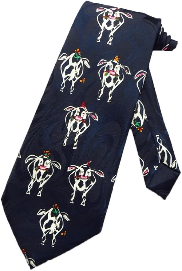 Tie Mania Mens Cow Cattle Farm Ranch Necktie Black One