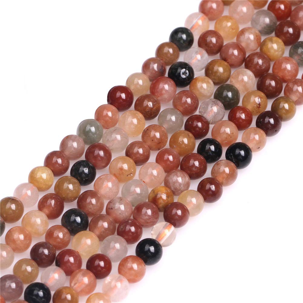 SHGbeads Rutilated Quartz Gemstone Loose Beads Natural Crystal Energy Healing Power for Jewellery Making Round 6mm 15''