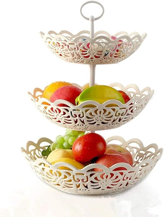 Amazon Com 3 Tier Plastic Fruit Basket For Kitchen Countertops