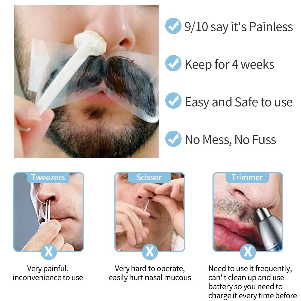 OAKEER Hair Remover 40 Pcs Nose Wax Sticks for Nostril Nasal Cleaning Ear Hair Removal