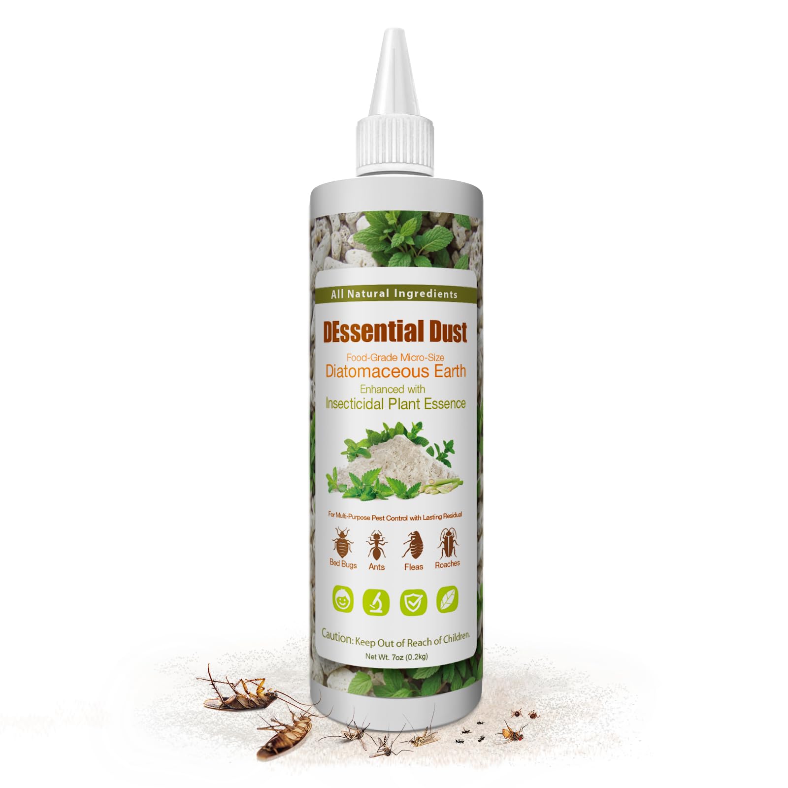 Photo 1 of EcoVenger DEssential Dust, Kills Bed Bug, Roaches, Ants, Fleas, Crawling Insect Repellent, Food Grade Diatomaceous Earth Micro-Powder Triple Powered Peppermint/Lemongrass/Eucalyptus