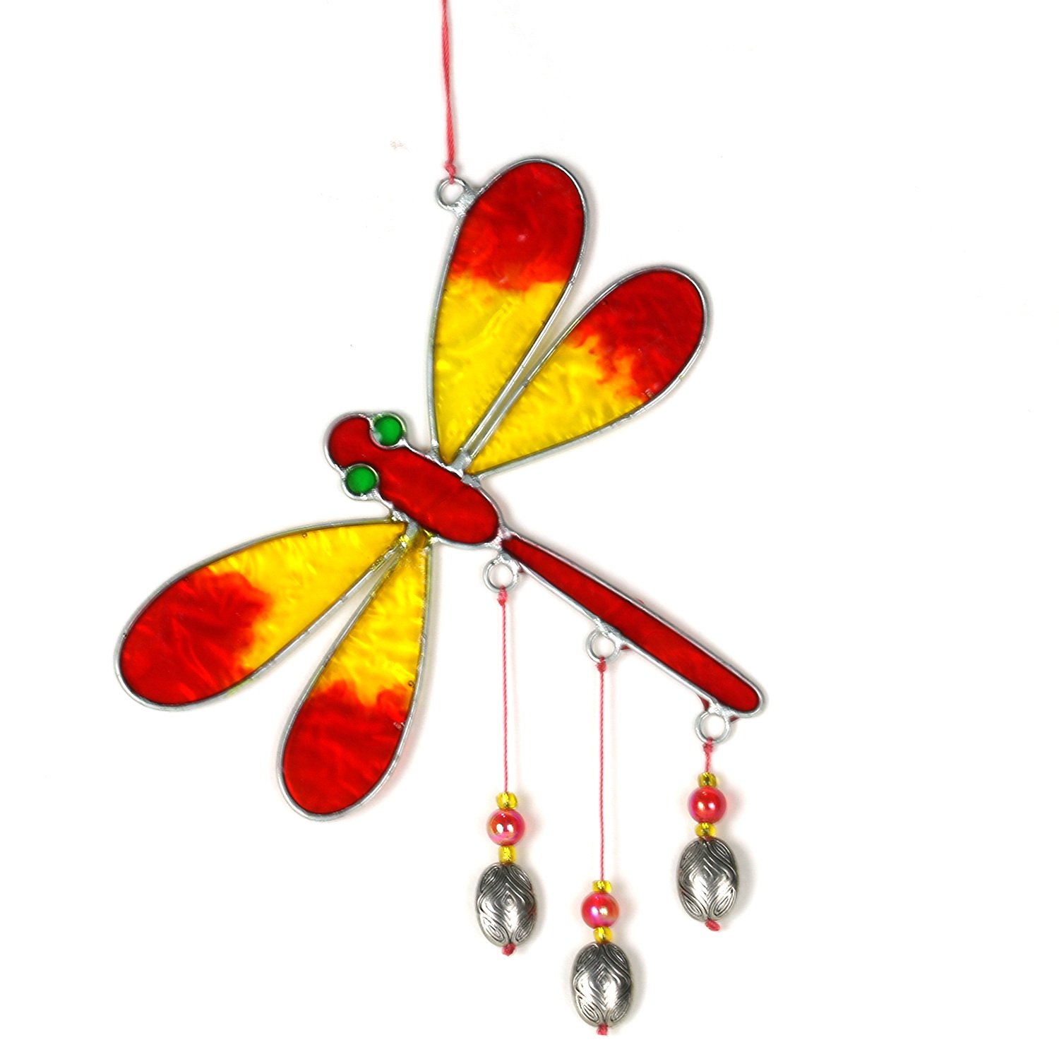 ART-CRAFT Window Hanging Decoration Sun Catcher - Handmade Suncatcher for Magic Light Games - Window Decoration and Garden Decon - Hand-Painted Window Decoration - Dragonfly Motif