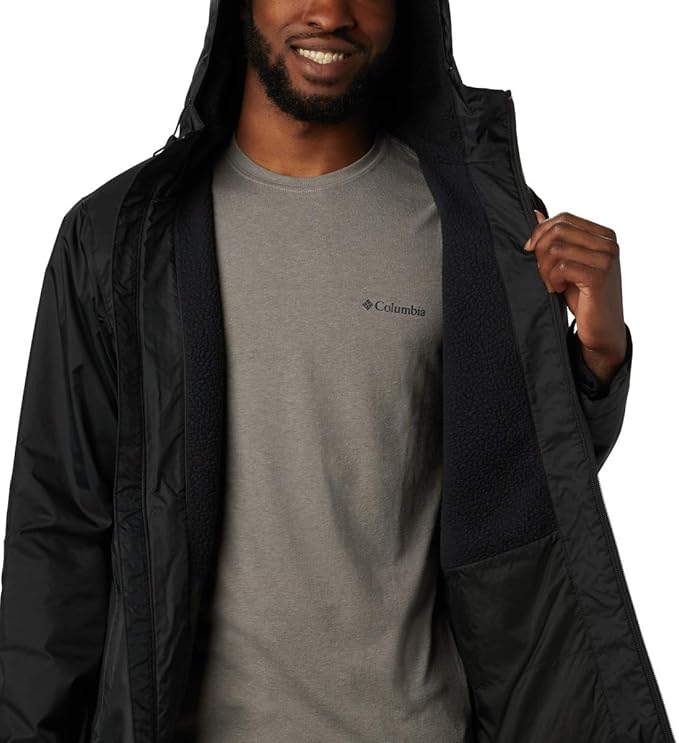 Columbia 哥伦比亚 Glennaker Sherpa Lined 仿羊羔绒衬里 男式连帽雨衣夹克 4折.98 海淘转运到手约¥337