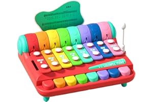 MotiveTech Xylophone pour bébé, clavier de piano, cadeaux d'anniversaire, instruments de musique multicolores, jouet