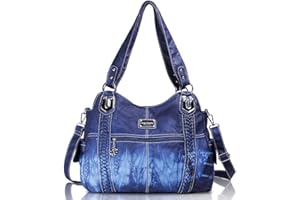 Angel Barcelo Roomy Fashion Hobo Womens Handbags Ladies Purse Satchel Shoulder Bags Tote Washed Leather Bag