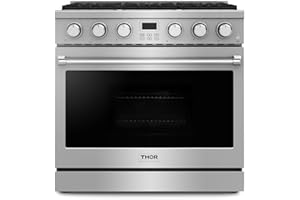 THOR Kitchen Professional 36-Inch Gas Range in Stainless Steel - Model ARG36