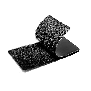 Strenco 2 x 4 Inch - 15 Sets - Adhesive Square Hook and Loop Tape - Heavy Duty Strips - Sticky Back Fastener