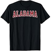 Alabama AL Vintage Sports Design Red Design T-Shirt
