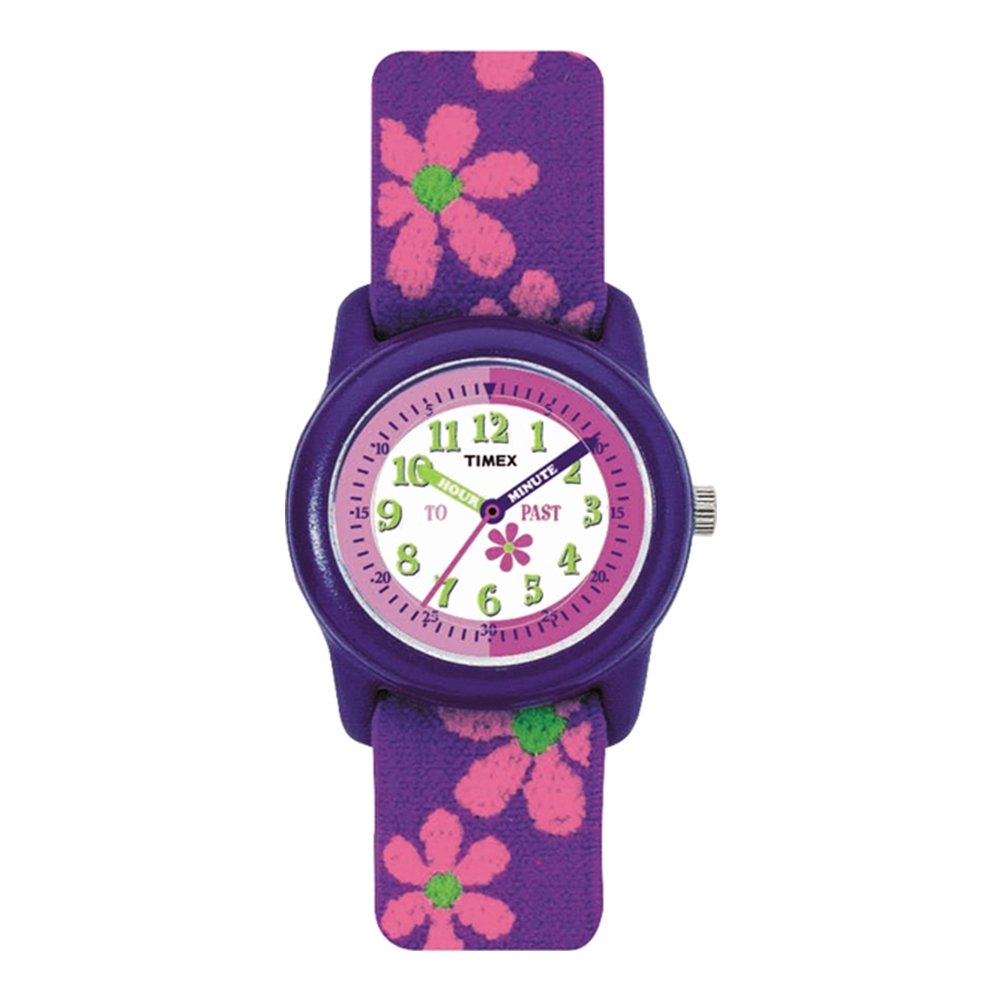 Timex Kids Girl’s Quartz Watch with Multicolour Dial Time Teacher Display and Multicolour Textile Strap - T890224E