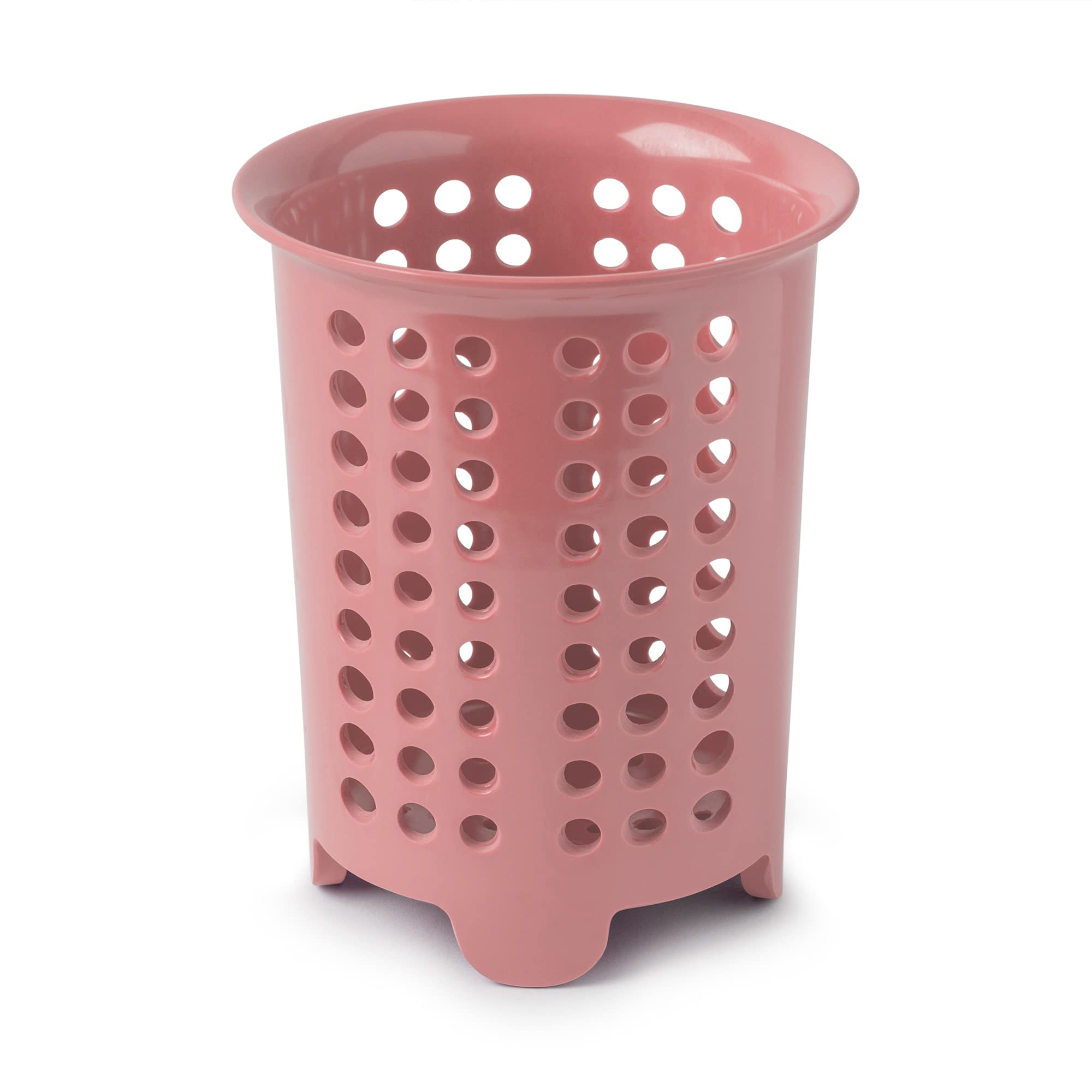 Zeal Melamine Cutlery Drainer Utensil Pot, Kitchen Sink Cutlery Organiser Drying Rack/Storage Sink Cady, Rose Pink