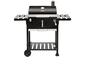 Royal Gourmet CD1824EN 24-Inch Movable Charcoal Grill with Foldable Side Tables, Outdoor Barbecue Grill with 490 Sq. In. Cooking Area for Outdoor Picnic and Camping Grilling, Black