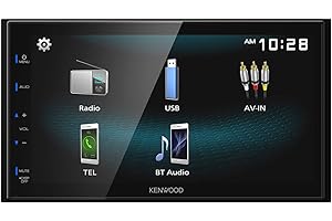 KENWOOD DMX125BT 6.8 Inch LCD Touchscreen Digital Media Car Stereo, Bluetooth Audio and Hands Free Calling, Double Din, USB, Rear Camera Input, AM/FM Radio
