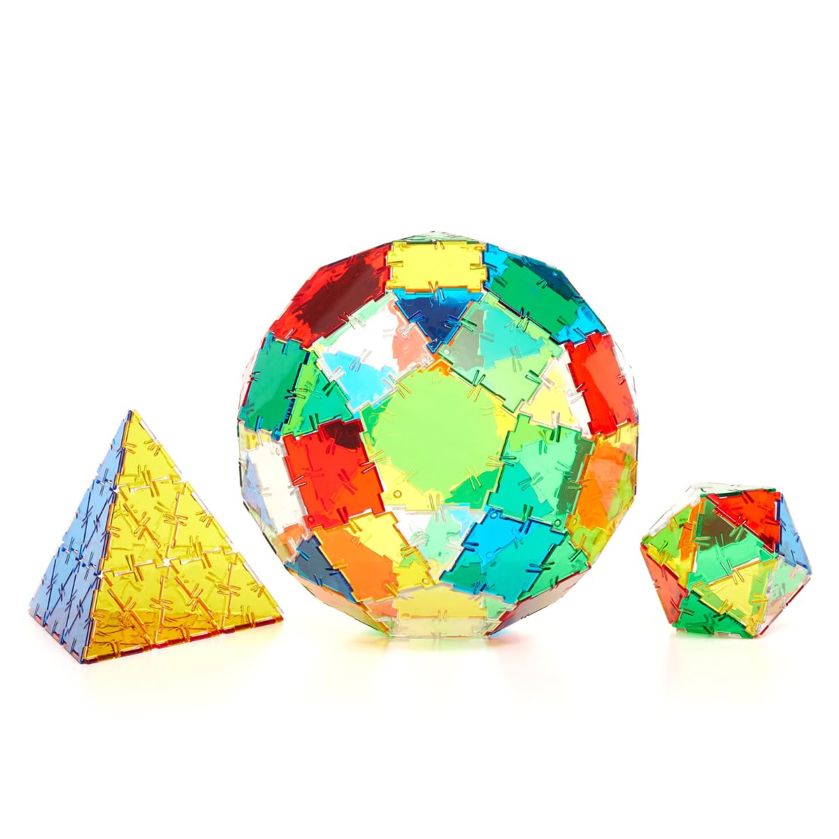 Crystal Polydron - Multicoloured Light Play Indoor Maths Construction Play Toy - Age 4 + - 164 Pieces