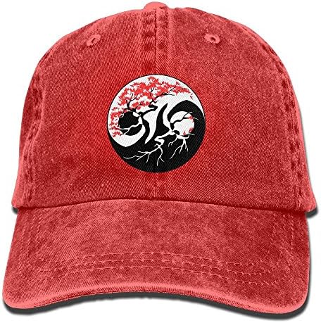 SJIEXZ Bonsai Tree Yin Yang Unisex Trendy Denim Snapback Hat Sun Protection Cricket Cap