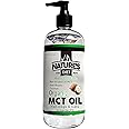Nature's Diet Organic MCT Oil for Dogs and Cats, 32 oz (907g), Human Grade, Pure C8 and C10 MCTs from Organic Coconuts