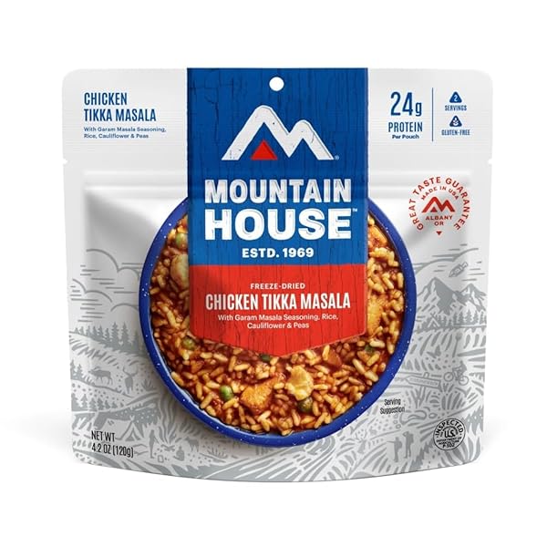 MOUNTAIN HOUSE CHICKEN TIKKA MASALA | FREEZE DRIED BACKPACKING & CAMPING FOOD | GLUTEN-FREE | 2 SERVINGS