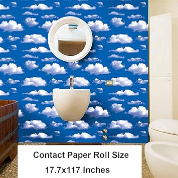 Amazon Com Glow4u Blue Sky Clouds Pattern Contact Paper Self