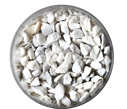 Handy creation 1 Kg White Marble Chips for Garden Aquarium Indoor Outdoor Decoration