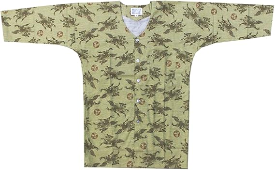 Amazon Co Jp 鯉口シャツ ダボシャツ メンズ レディース 大人 祭り 衣装 柄もの おしゃれ 麒麟 ベージュ 服 ファッション小物