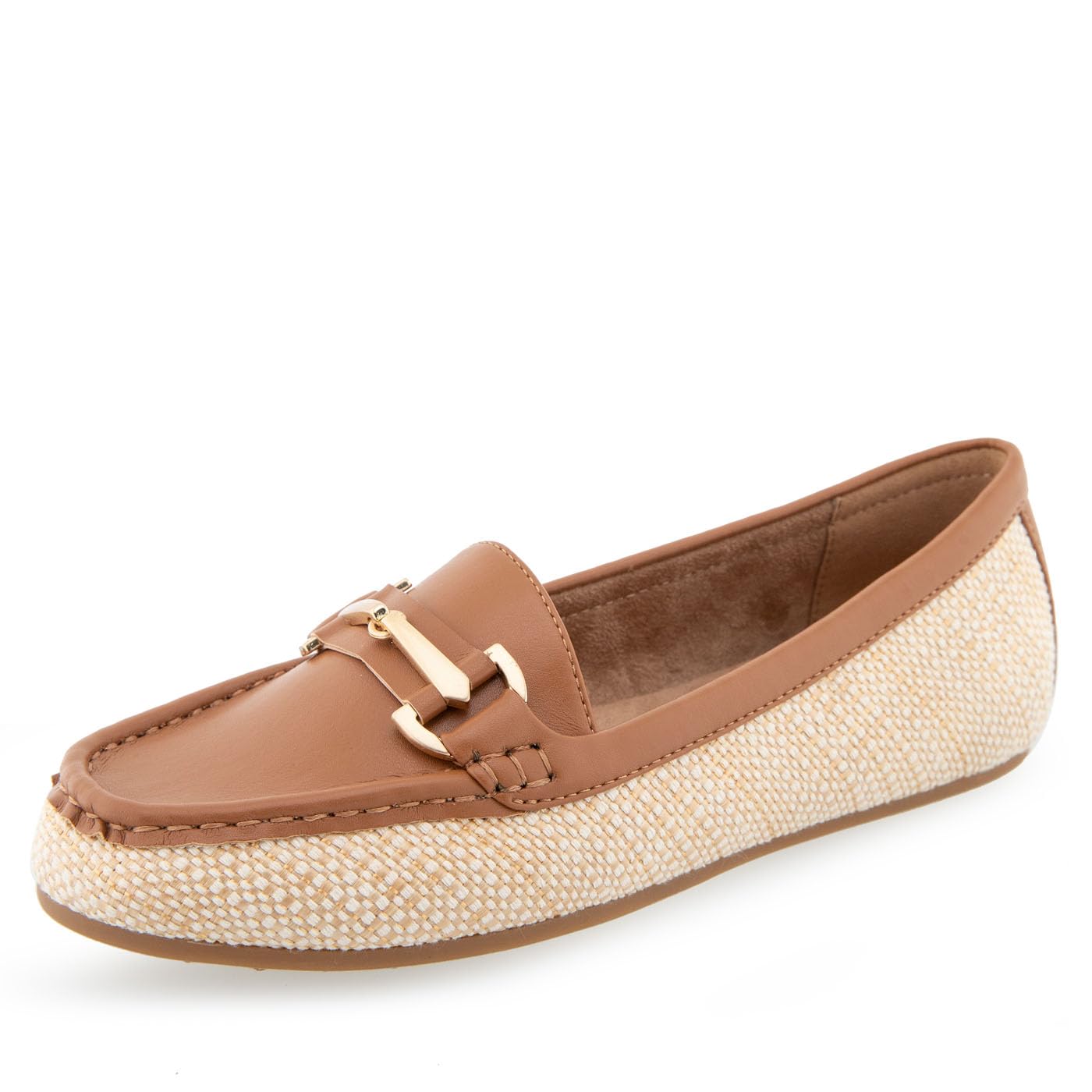 Aerosoles Women’s Day Drive Loafer Flat, Natural Raffia, 11
