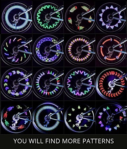 Taktik Bike LED Wheel Lights Auto Open and Close Waterproof Bicyle Accessories,30 Different Patterns,Include Battery & Tie
