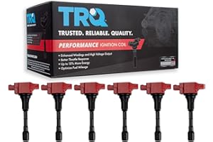 TRQ Ignition Coil Set 6 Piece High Temperature Epoxy Compatible with 13 INFINITI EX37 FX37 08-13 G37 11-13 M37 15 Q40 14-15 Q50 Q60 14-19 Q70 15-19 Q70L 14-17 QX50 QX70 09-20 Nissan 370Z