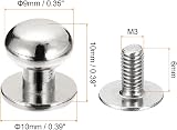 sourcing map 9mm Ball Head Stud Rivets 20Pack for DIY Leather Craft view 2