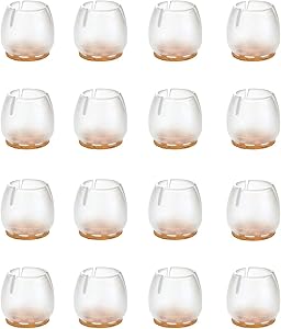 Maydahui 16PCS Round Chair Leg Floors Protector Silicone Covers Rubber Caps Circular Feet Pads for Outdoors Hardwood Furniture ( Size 1-1/2 to 1-2/3 Inches)